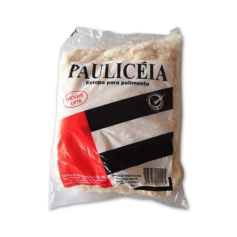 Estopa para Polimento Paulicéia 200g Polimento Fios Finos Algodão Limpeza Brilho Qualidade 5501