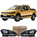 Par Farol Original Saveiro G6 Cross 2016 2015 2014 Máscara Negra