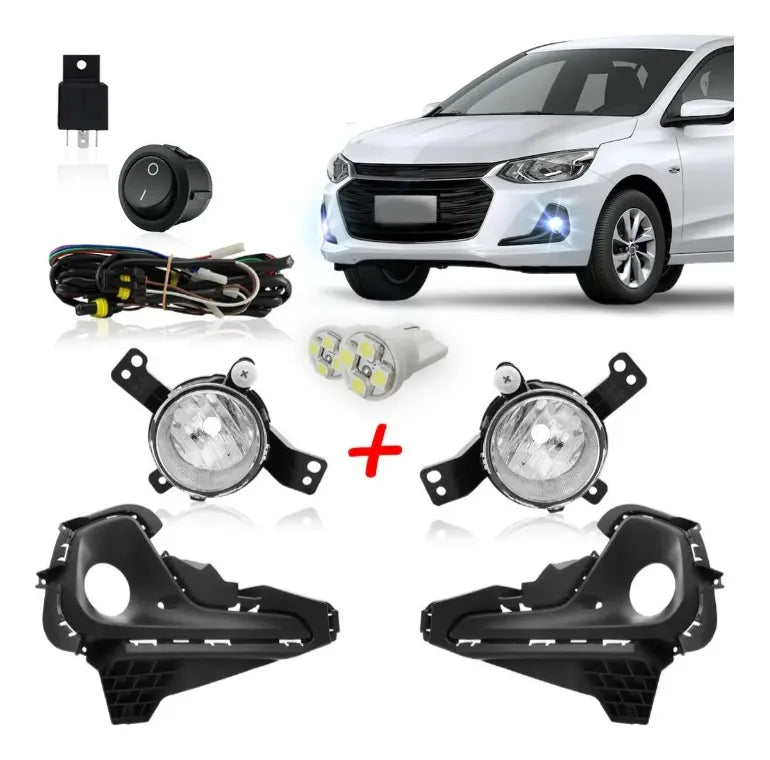 Kit Farol Milha Onix 2020 2021 2022 2023 2024 Hatch Sedan