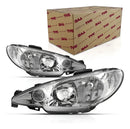 Farol Peugeot 206 01 02 03 04 05 06 07 08 Duplo Cromado Tyc