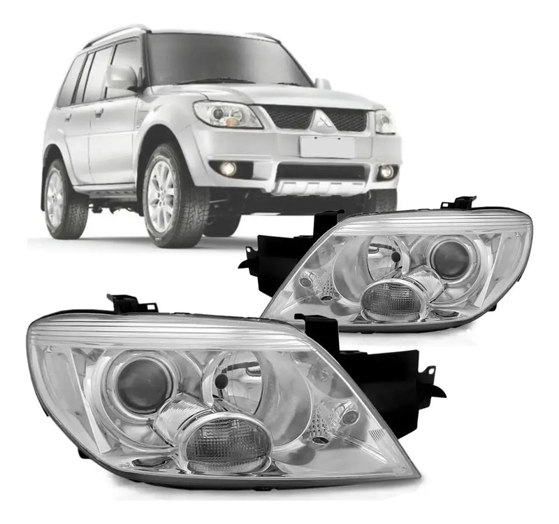 Farol Dianteiro Pajero Tr4 2010 2011 2012 2013 2014 Cromado DEPO