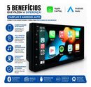 Central Multimidia Androidauto 7p Carplay Fio Bluetooth