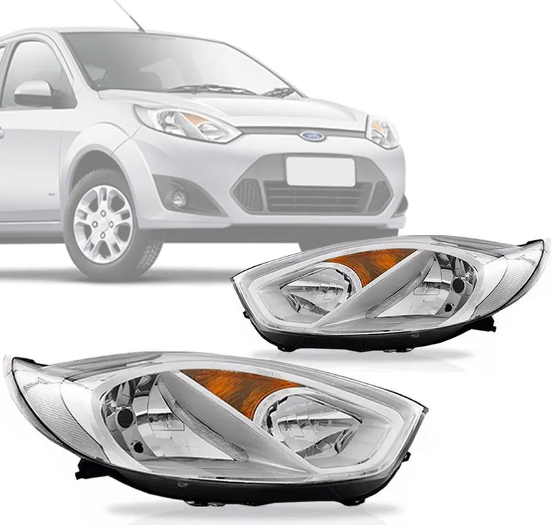 Farol Ford Fiesta 2011 2012 2013 11 12 13 Cromado